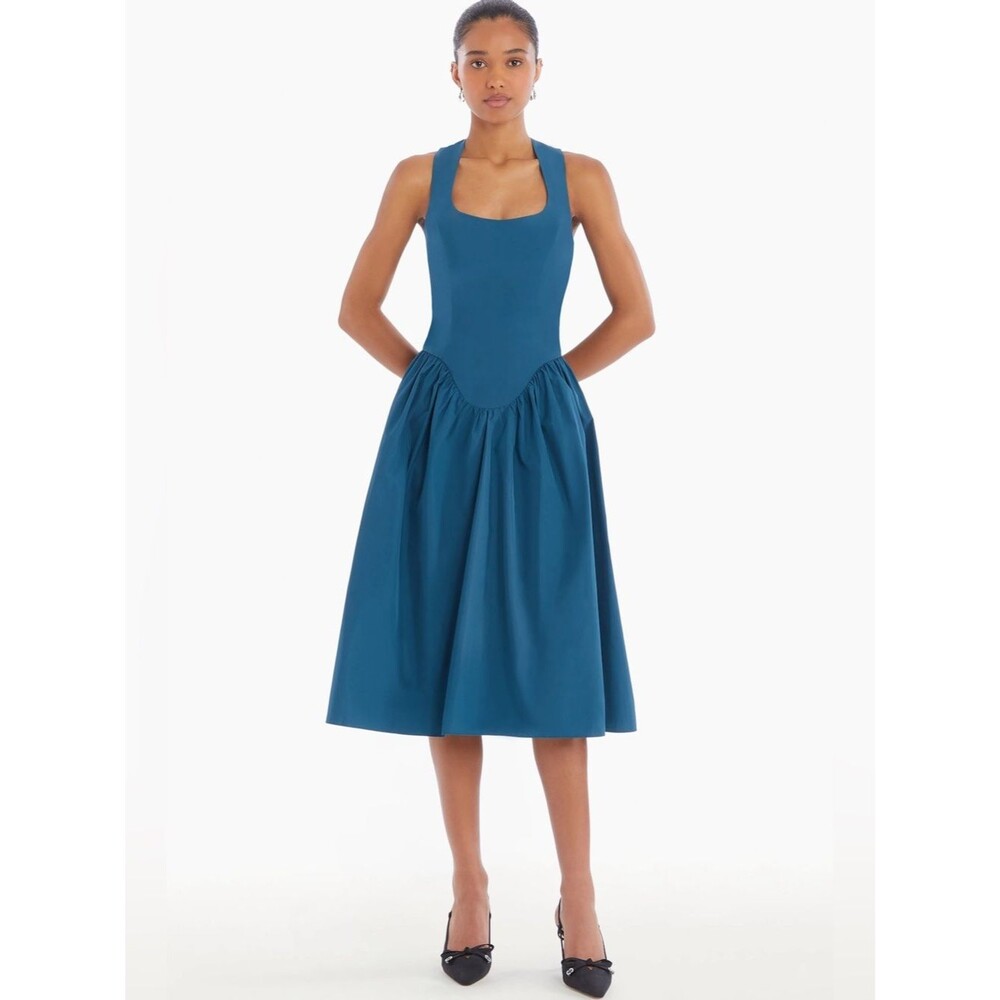NWT ✨ Amanda Uprichard Caspian Midi Teal Dress Size Small $350